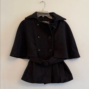 Black Double-Breasted Cape Coat